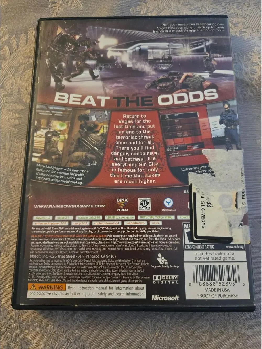Tom Clancy's Rainbow Six: Vegas 2 - Xbox 360 with Bonus Content Disc